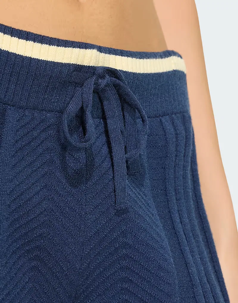 Шорты Adidas Originals крупной вязки ночной индиго — фото 3