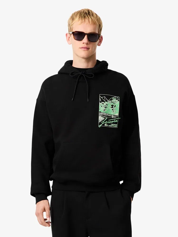 Свитшот мужской с графическим принтом LACOSTE, Black
