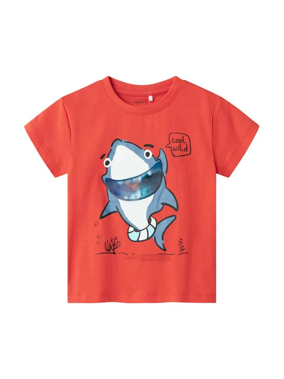 Футболка regular fit Fish Name It, красный