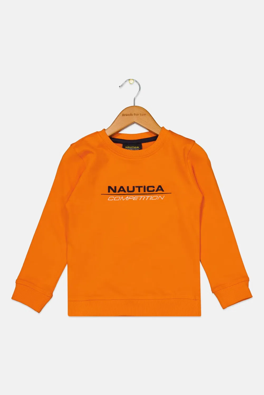 Свитшот с вышитым логотипом для мальчиков Nautica, оранжевый