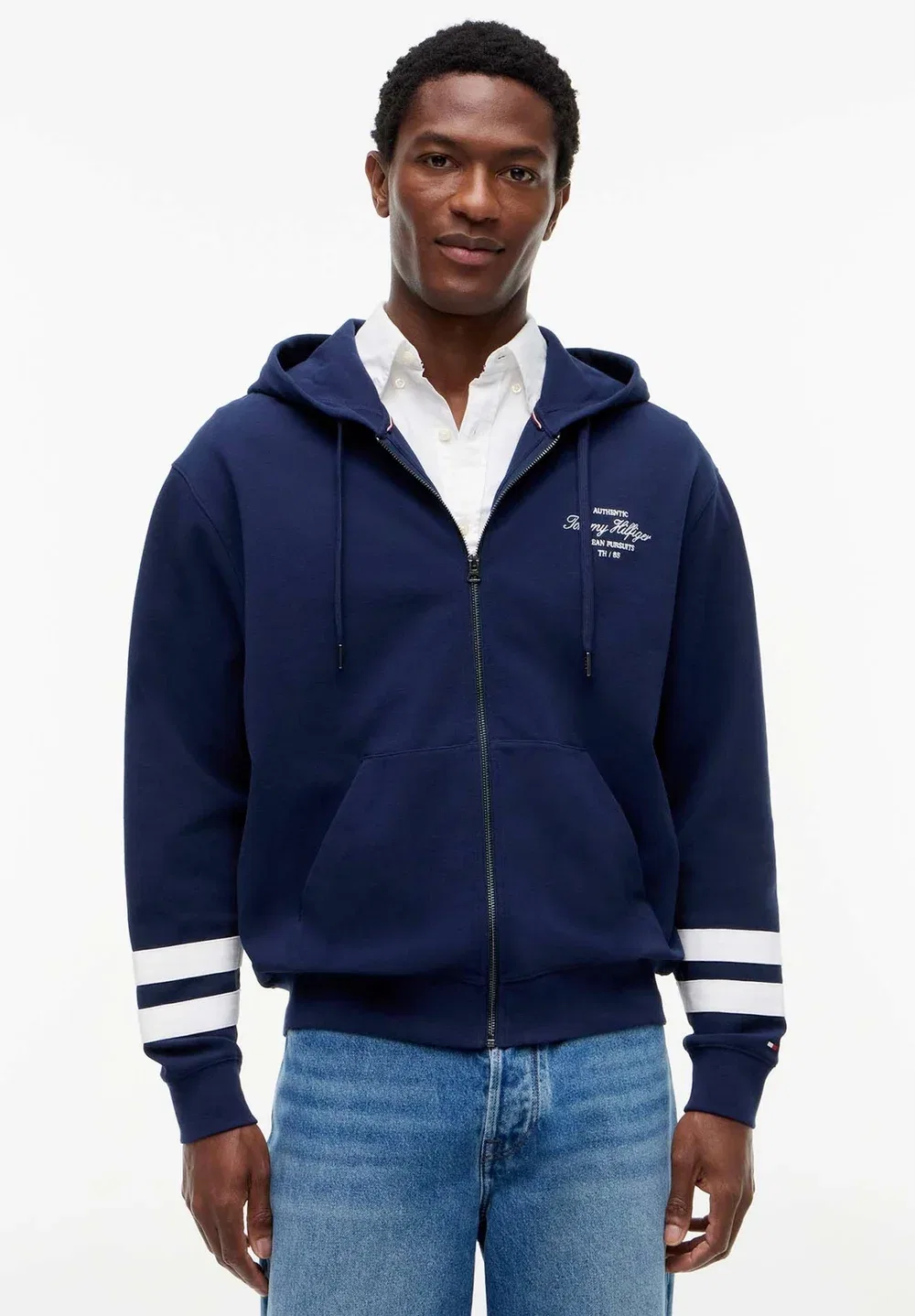 Жесткий диск с морским наконечником - толстовка на молнии Tommy Hilfiger, Carbon Navy