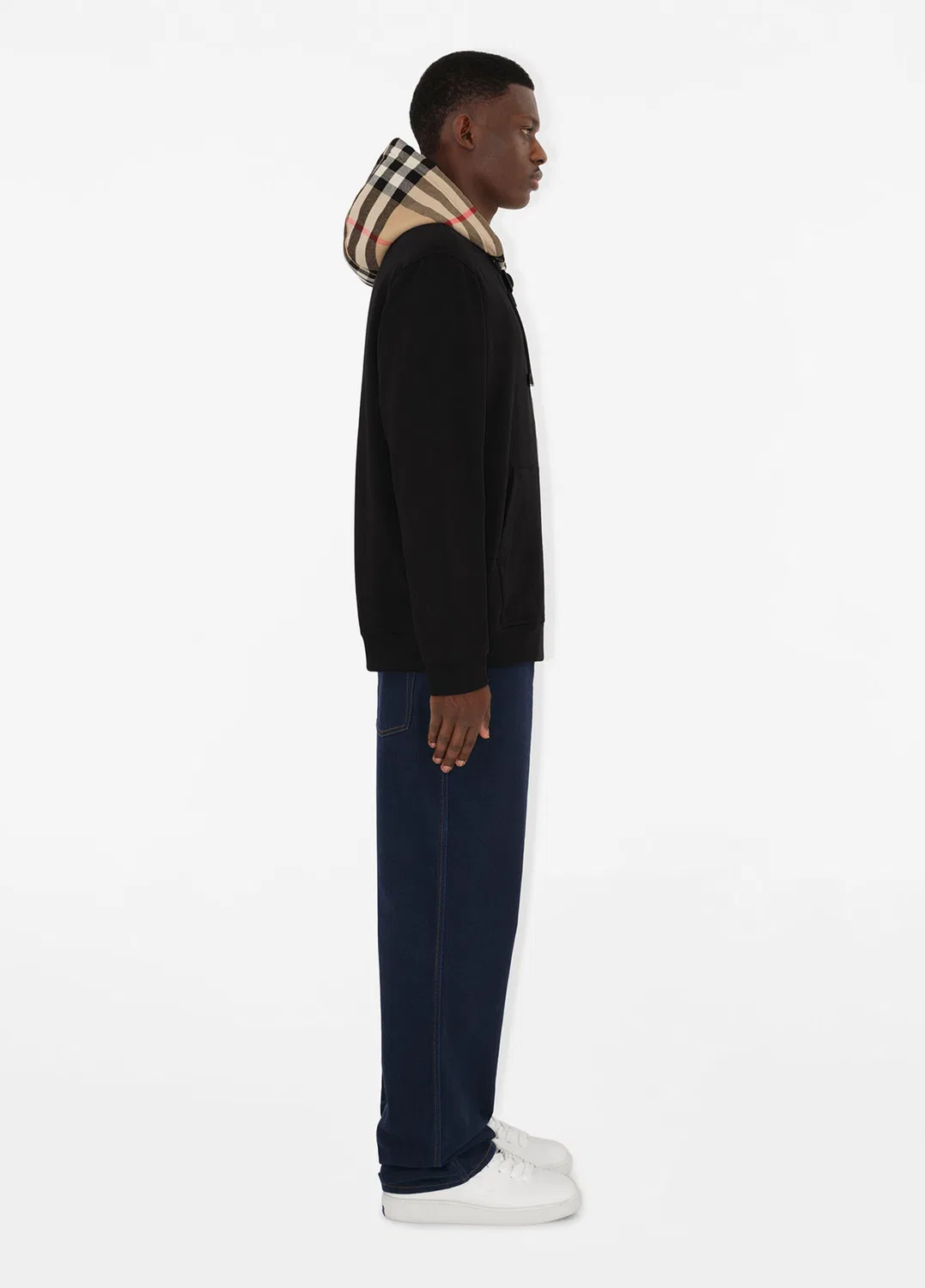 Худи Burberry Check Hood, черный — фото 3
