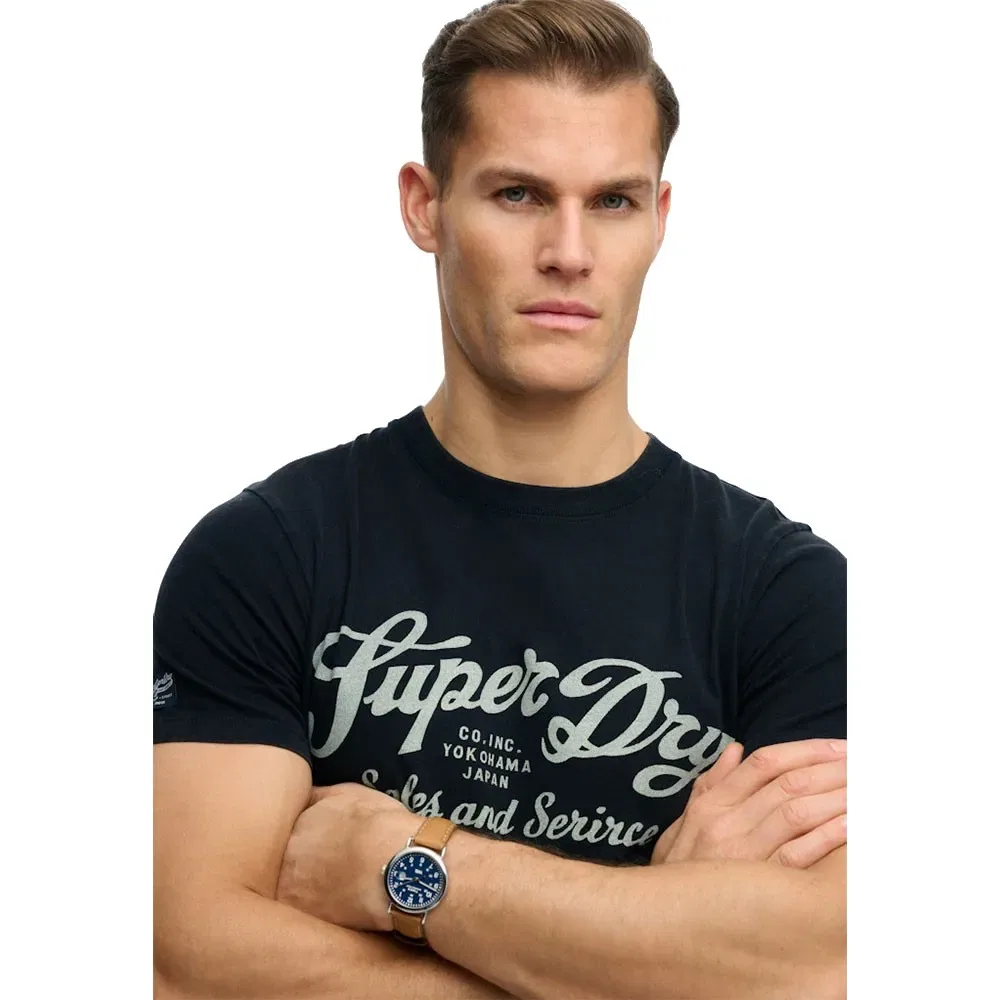 Футболка с коротким рукавом Relaxed Fit Superdry Industry Worker, синий — фото 3
