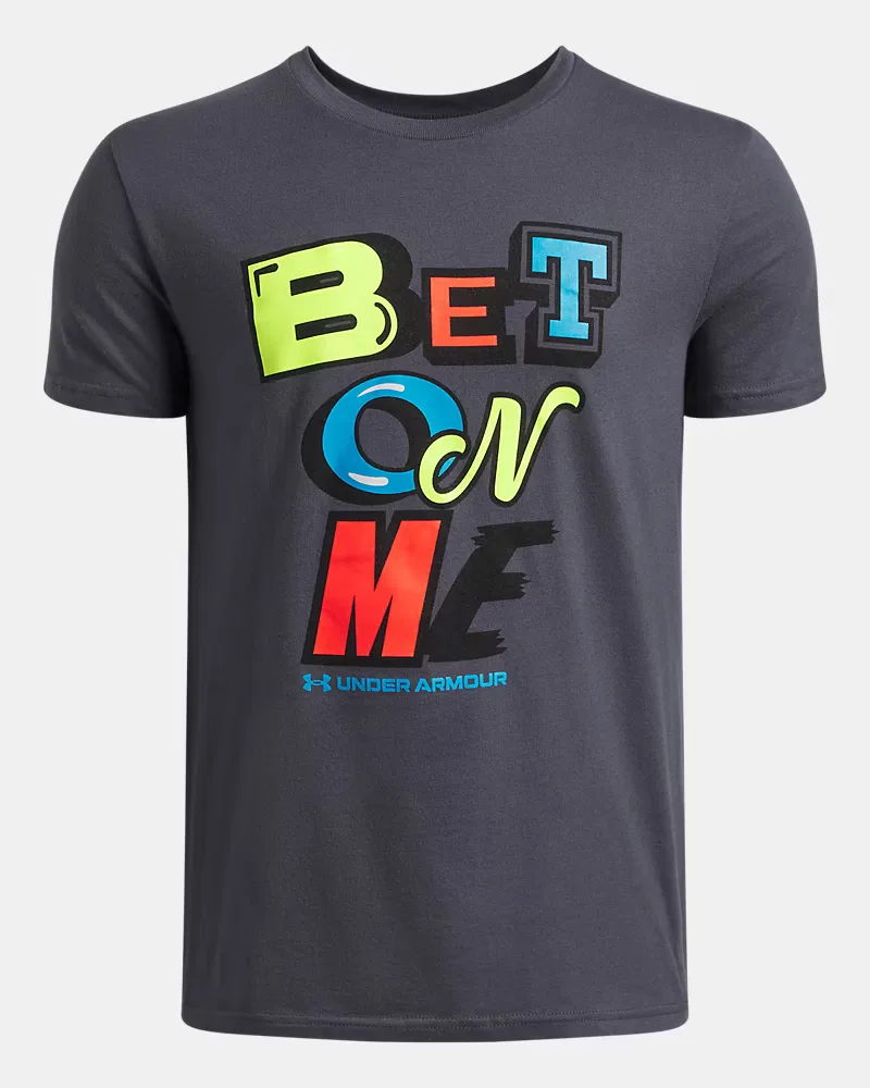 Футболка детская с коротким рукавом, быстро сохнущая, UA Sports Legend UnderArmour, Castlerock/Black