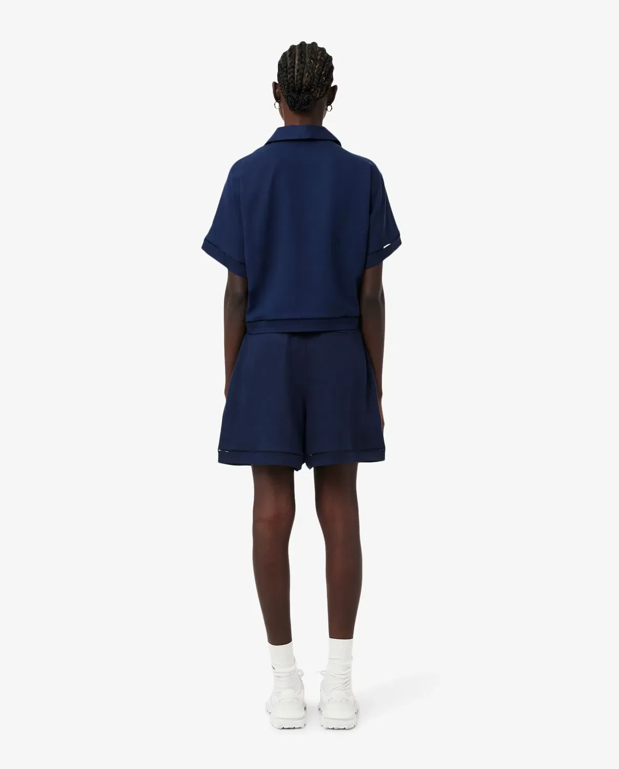 Женские бермуды свободного кроя из льняной смеси Lacoste, Azul Marino — фото 2
