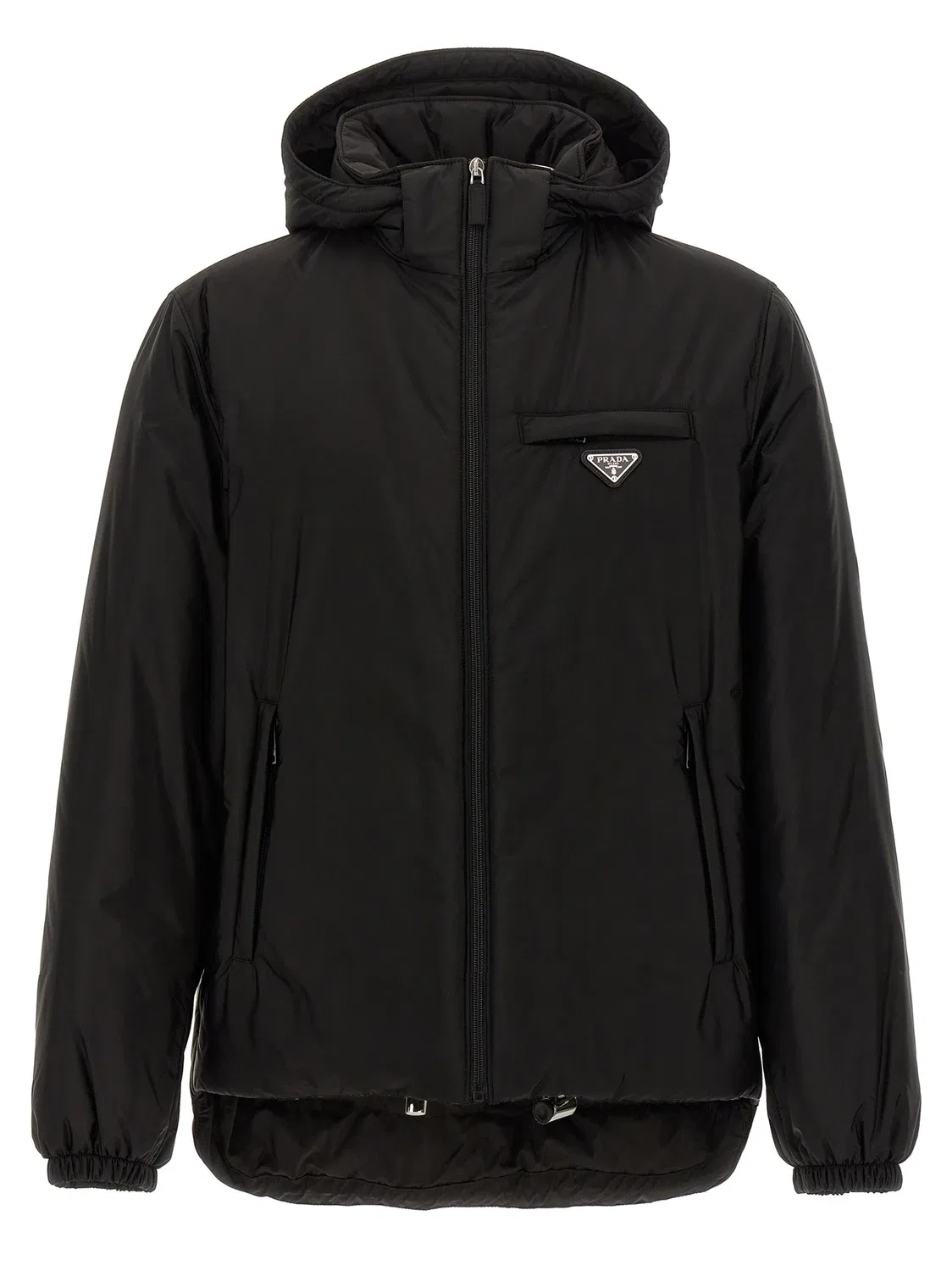 Пуховик 'Re-Nylon' Prada, черный
