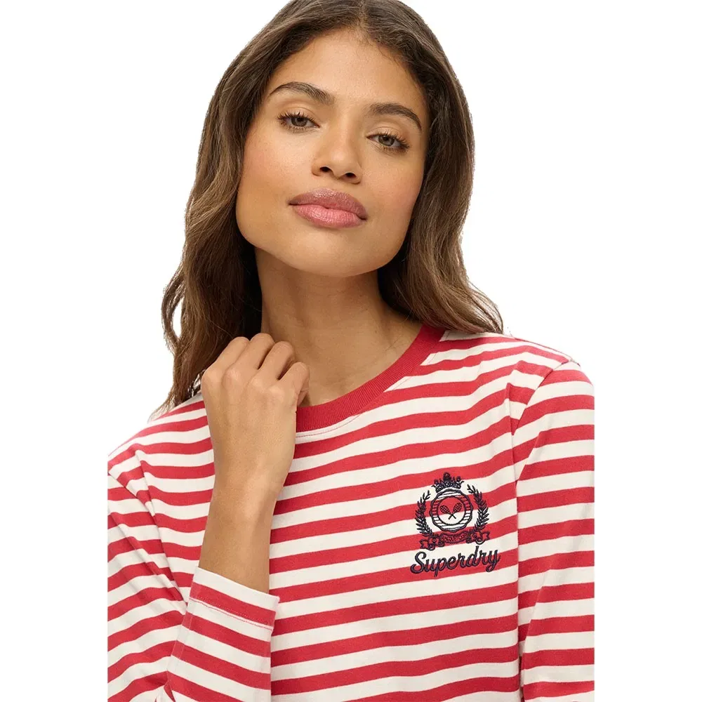 Футболка с длинным рукавом Country Club Stripe Superdry, красный — фото 4