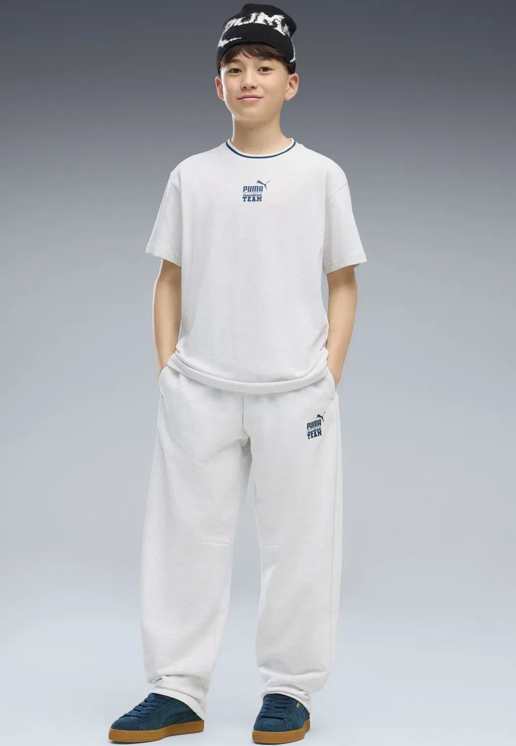 Свободные спортивные штаны середины 90-х Puma, White Glow Heather