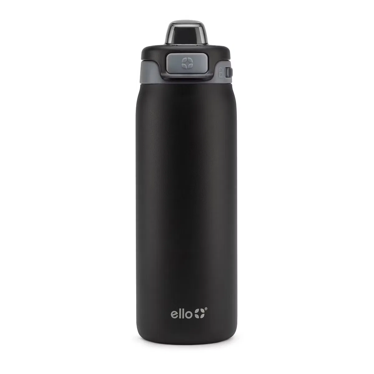 Детская бутылка для воды 470 мл из нержавеющей стали с трубочкой Pop & Fill Ello, Black
