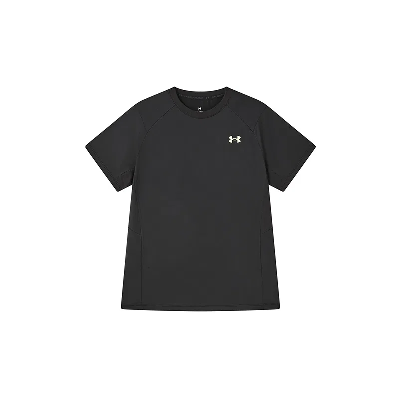 Футболка с круглым вырезом, умеренная растяжимость, Under Armour, Black