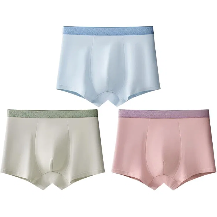 Детское белье для девочек хлопковое комплект из 3 штук Red bean, Light Blue + Beige + Silver Gray