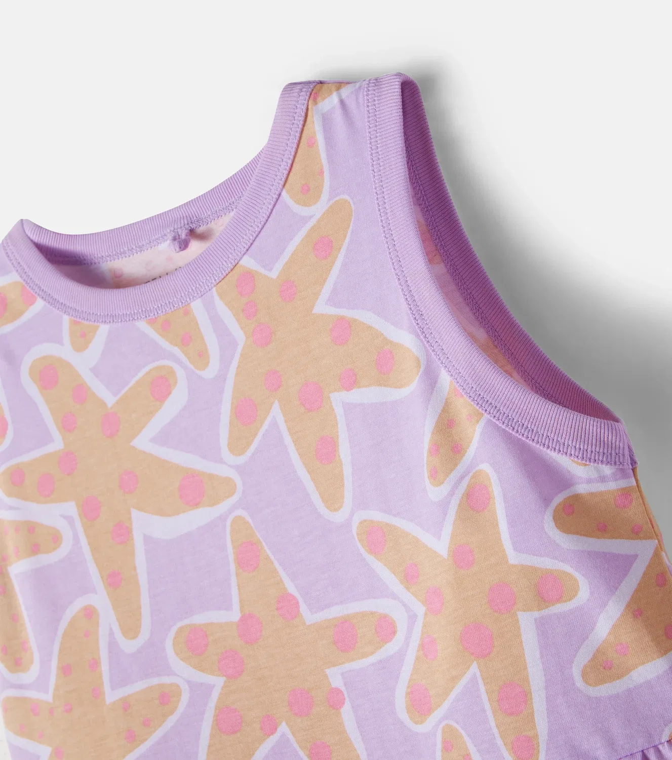 Платье из хлопкового трикотажа с принтом Stella Mccartney Kids, фиолетовый — фото 4