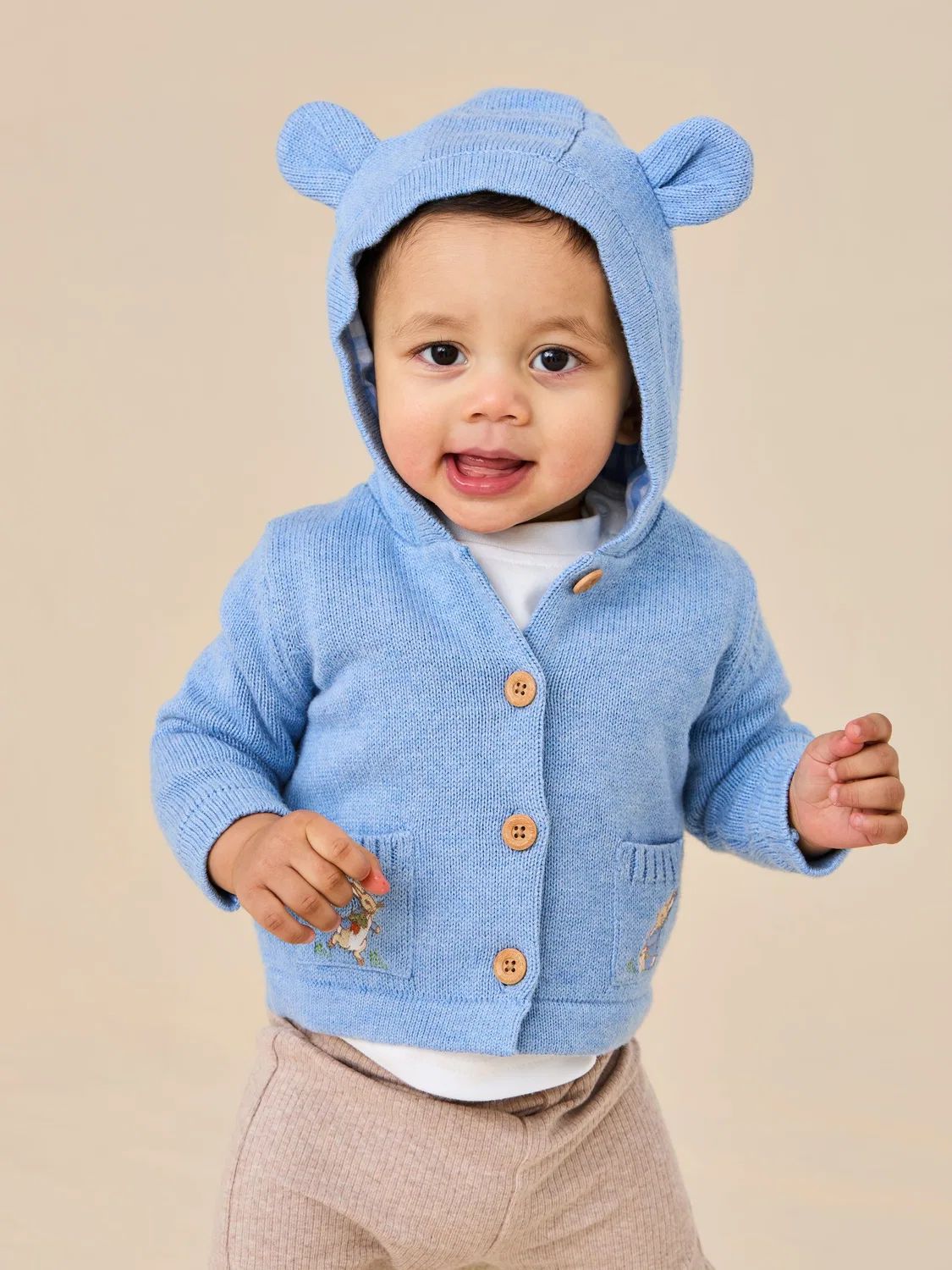 Кардиган с вышивкой Peter Rabbit, JoJo Maman Bébé, синий