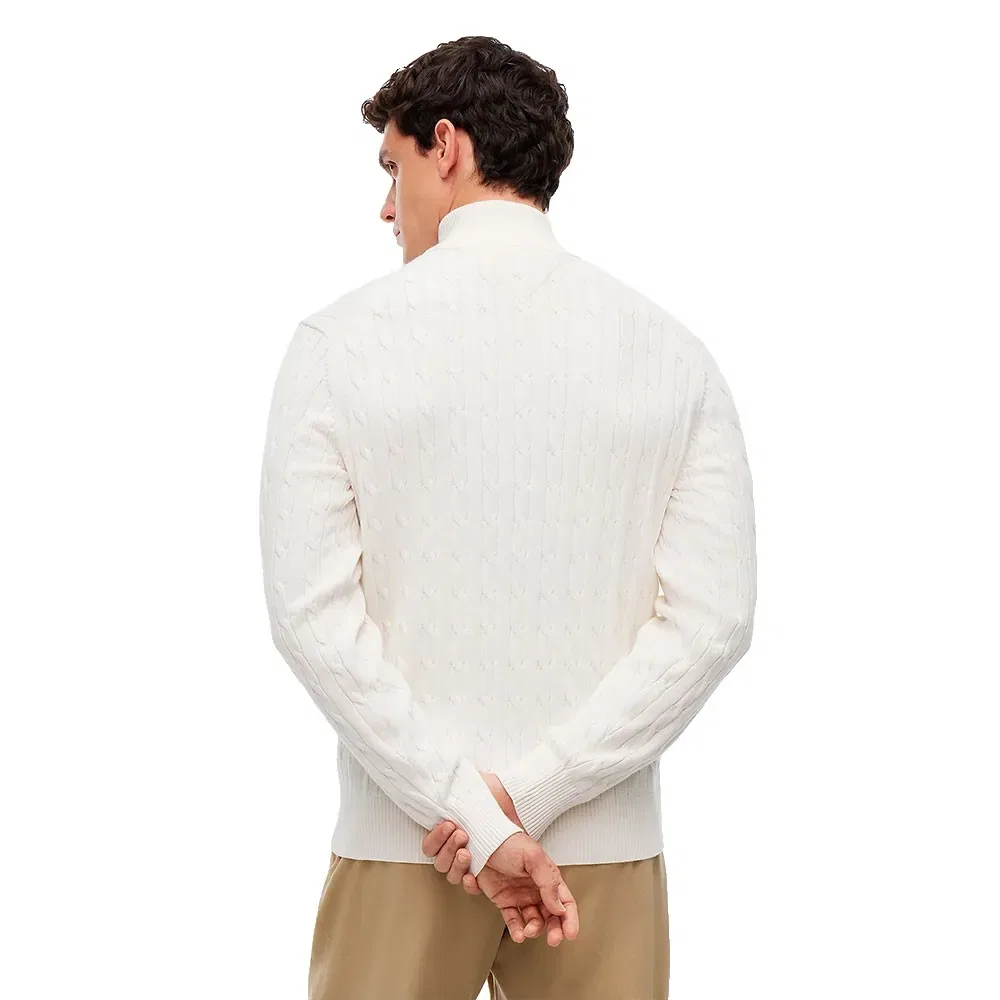 Свитер Classic Cable half zip Tommy Hilfiger, белый — фото 2