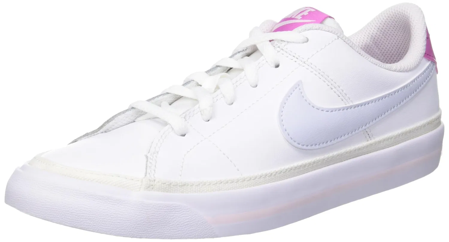 Детские кроссовки для мальчиков с закрытым носком NIKE Court Legacy NIKE, White Football Grey Cosmic Fuchsia