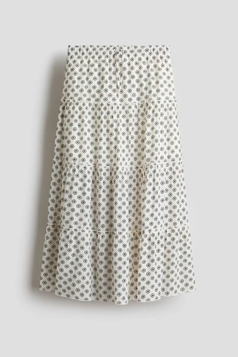 Многоярусная юбка H&M, Cremefarben/Gemustert