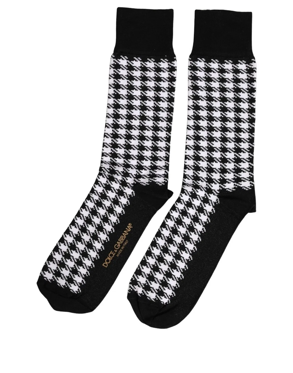Женские носки с узором гусиная лапка Mid Calf Dolce & Gabbana, Black — фото 2