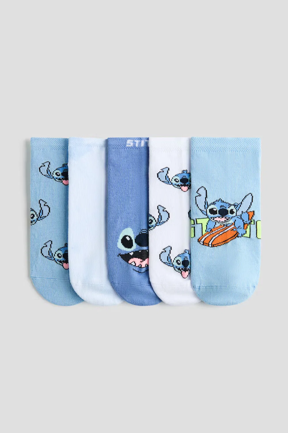 Набор из 5 носков для кроссовок H&M, Blau/Lilo & Stitch