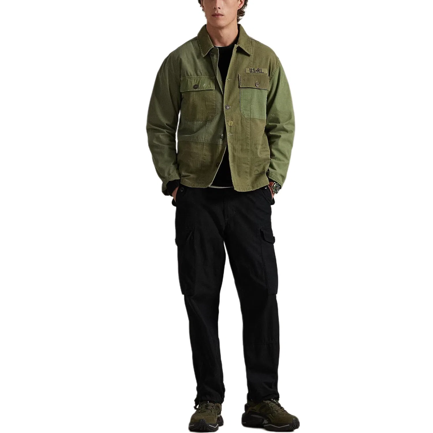 Мужская куртка с нагрудным карманом Polo Ralph Lauren, Olive Green — фото 4