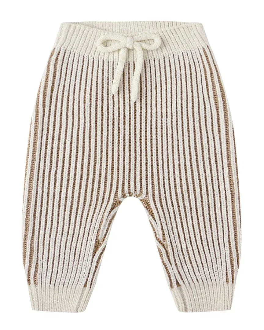 Детские вязаные штаны с контрастной резинкой Quincy Mae Chunky Knit Pant, Gold