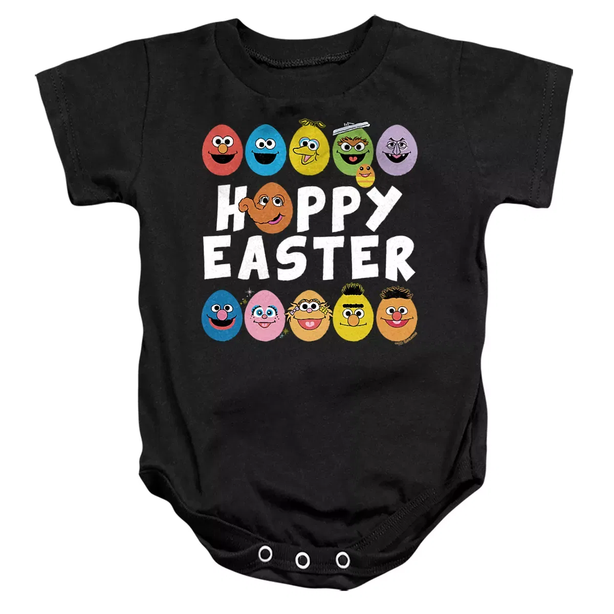 Детское боди с коротким рукавом Hoppy Easter Character Eggs Sesame Street, Black