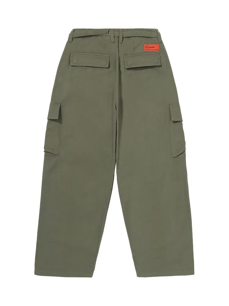 Широкие брюки W Cargo Parachute SUPERDRY, Olive — фото 4
