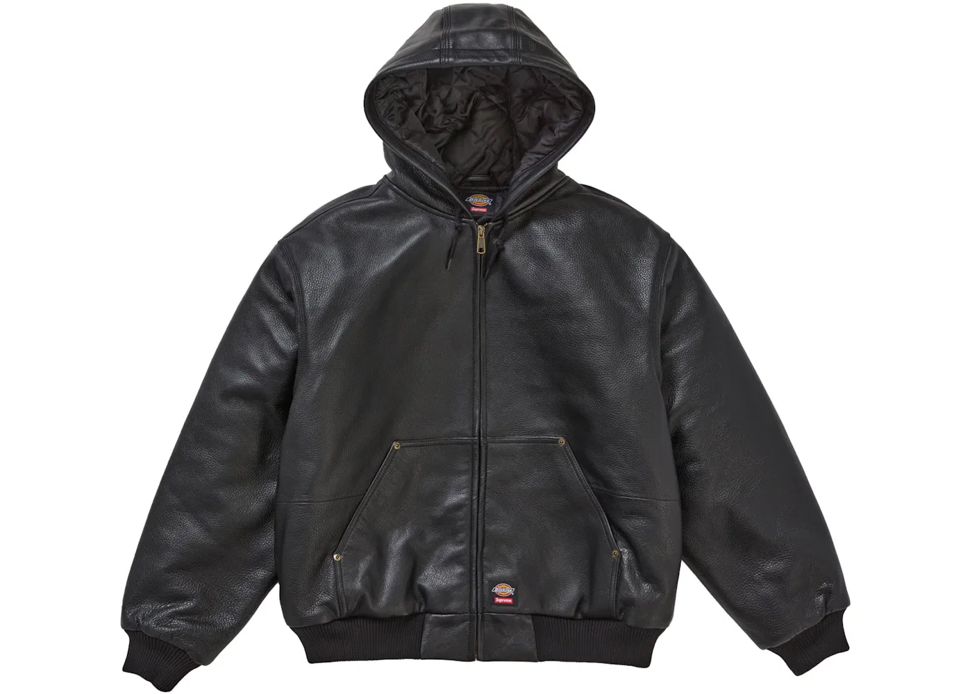 Мужская куртка из кожи с капюшоном Supreme Dickies, Black