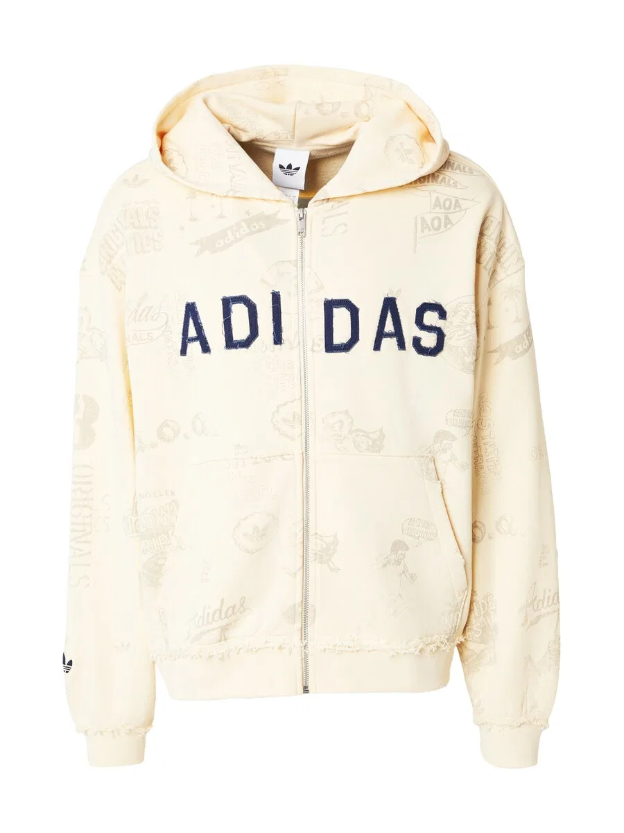 Худи на молнии ADIDAS ORIGINALS 'AOA' бежевого цвета, Kitt