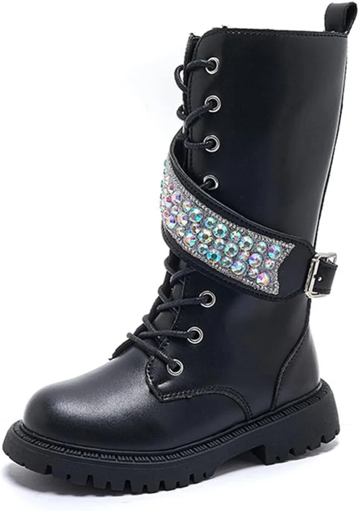 Детские зимние сапоги для девочек с боковой молнией BININBOX, Black