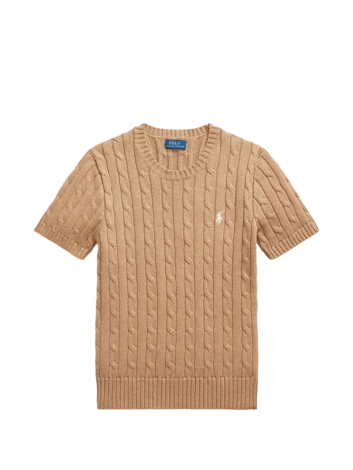 Вязаная футболка с коротким рукавом Polo Ralph Lauren, нейтральные