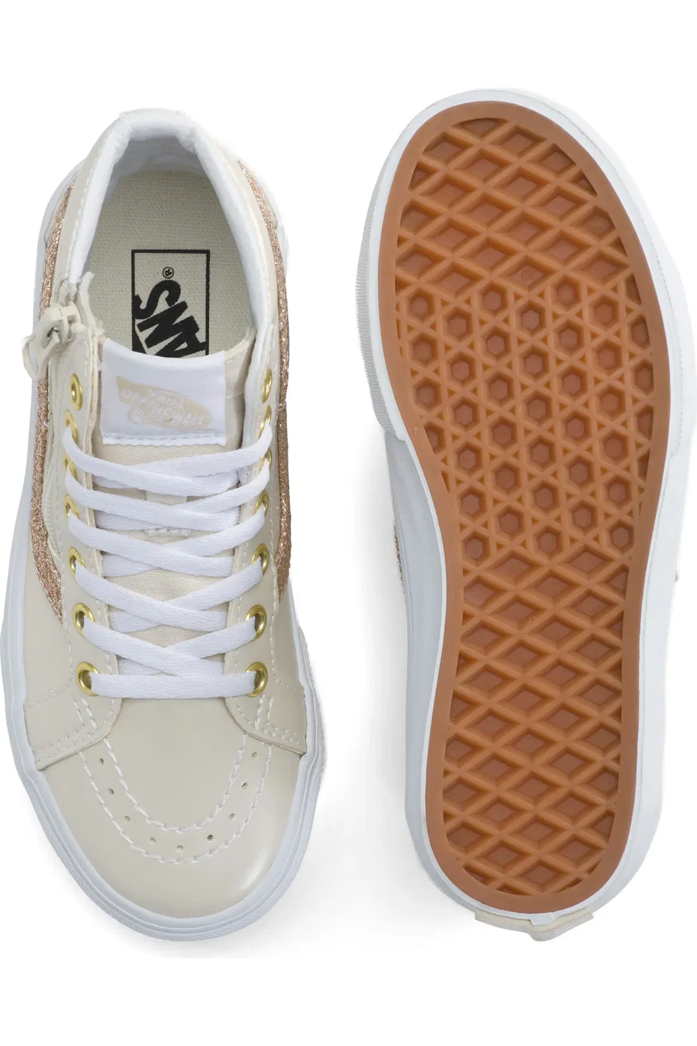 Детские кеды на молнии Sk8-Hi Reissue Side Zip Vans, Turtledove — фото 4