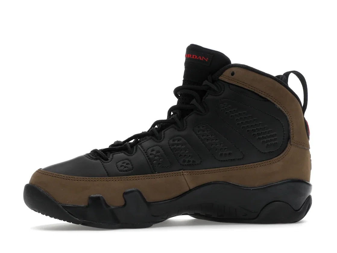 Детские кроссовки Lifestyle Jordan 9 Retro, Black/True Red/Light Olive — фото 3