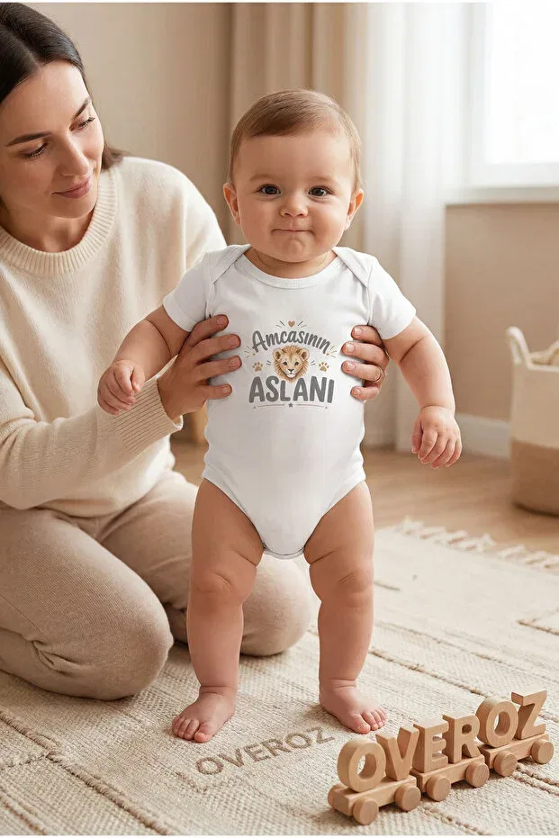 Детское боди для мальчиков хлопковое Uncle'S lion written baby bodysuit Overoz, White-39