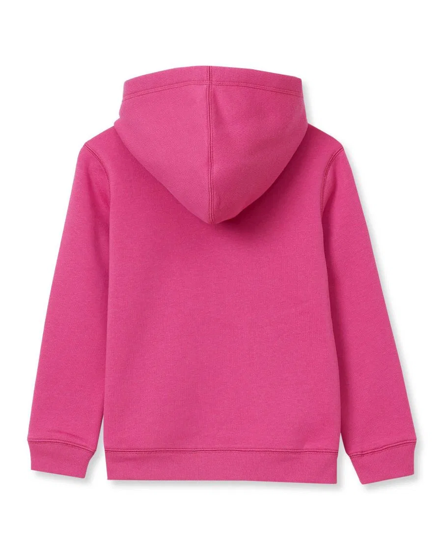Детский худи из флиса с капюшоном и карманом-кенгуру, модель Husky Fleece Lands' End, Rose Violet — фото 2