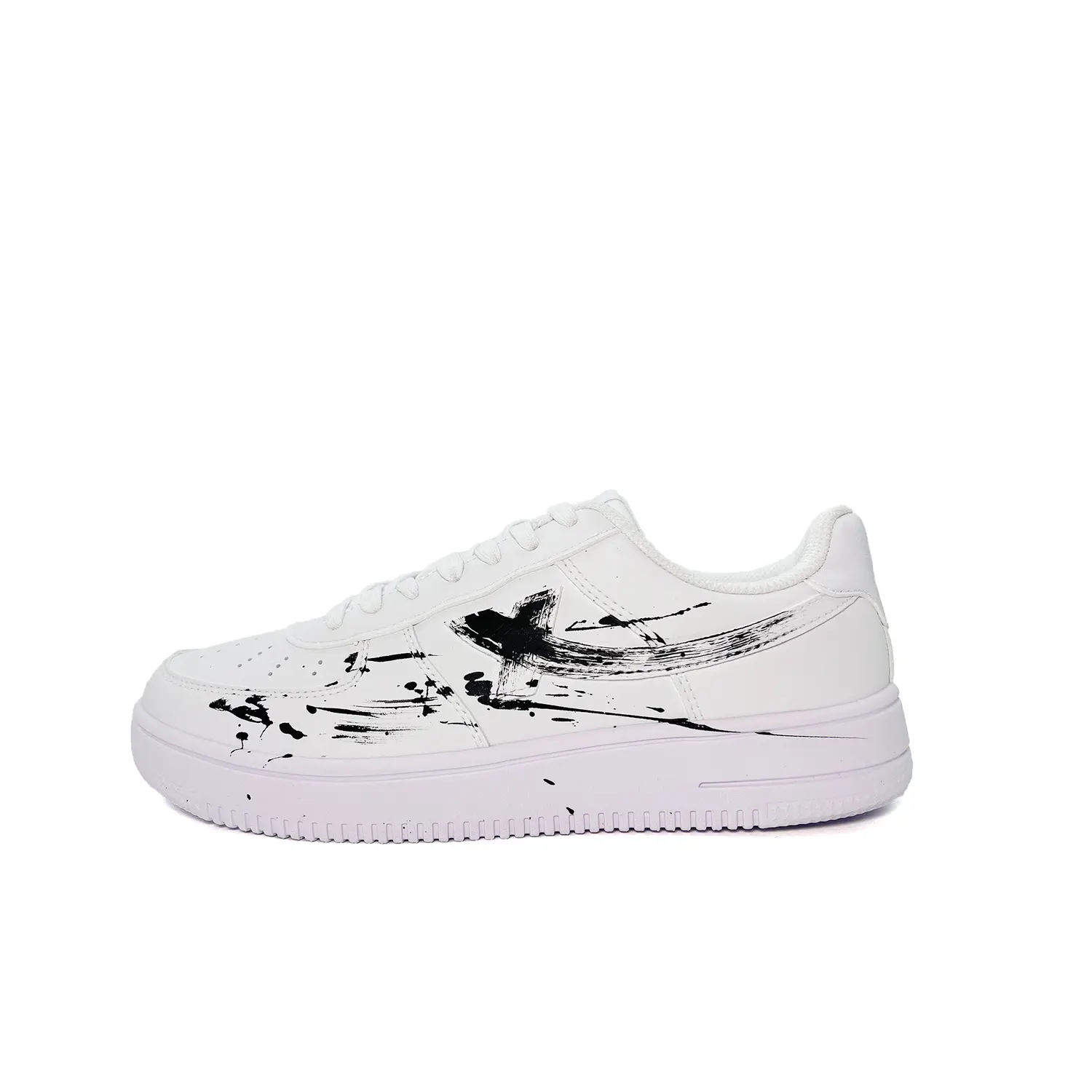 

XTEP Кроссовки Air Force One Cushioning, износостойкие, низкие, для скейтбординга, мужские, белые, черные