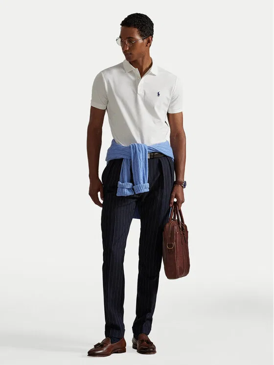 Поло custom slim fit Polo Ralph Lauren, белый — фото 2