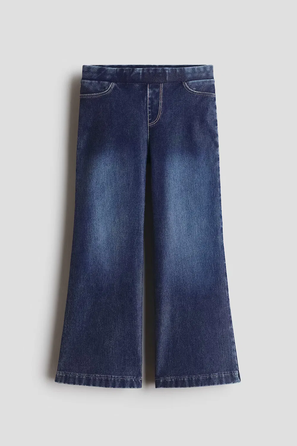 Широкие брюки в джинсовом стиле H&M, Dunkles Denimblau — фото 4