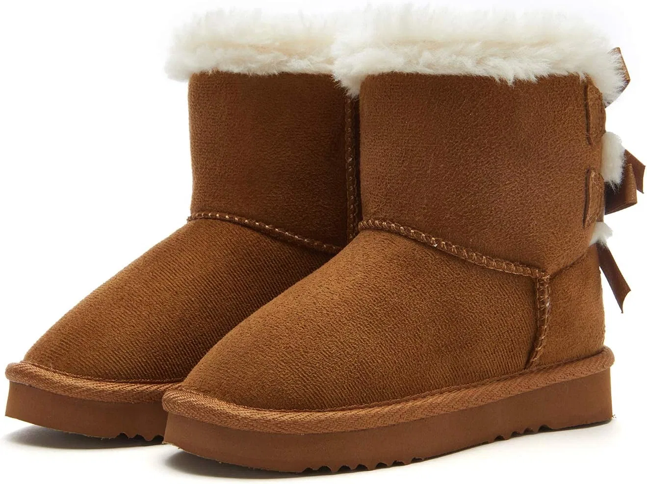 Детские зимние сапоги для девочек с искусственным мехом Weestep, Chestnut — фото 4