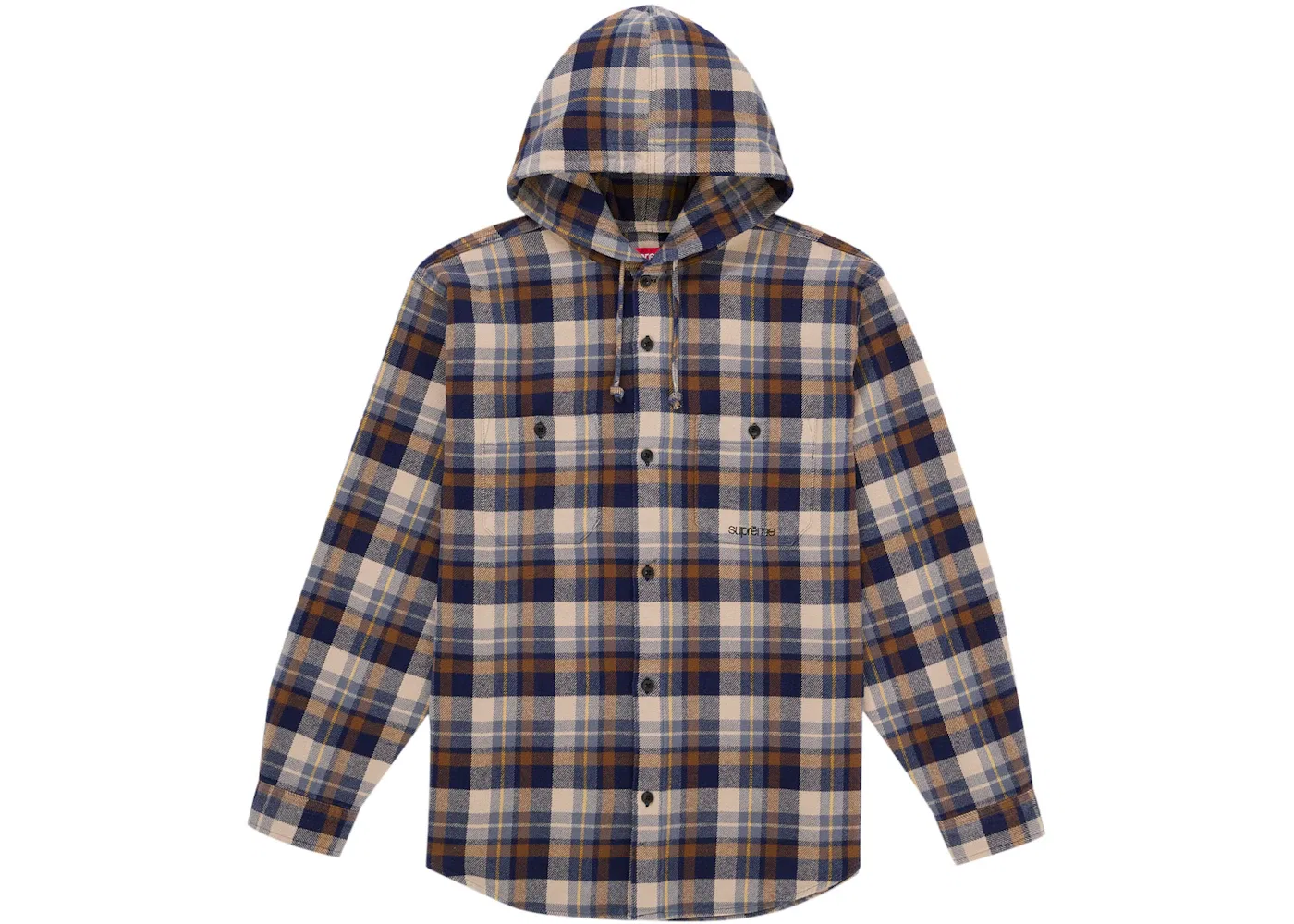 Мужская рубашка-фланель с капюшоном Supreme Shirt, Brown