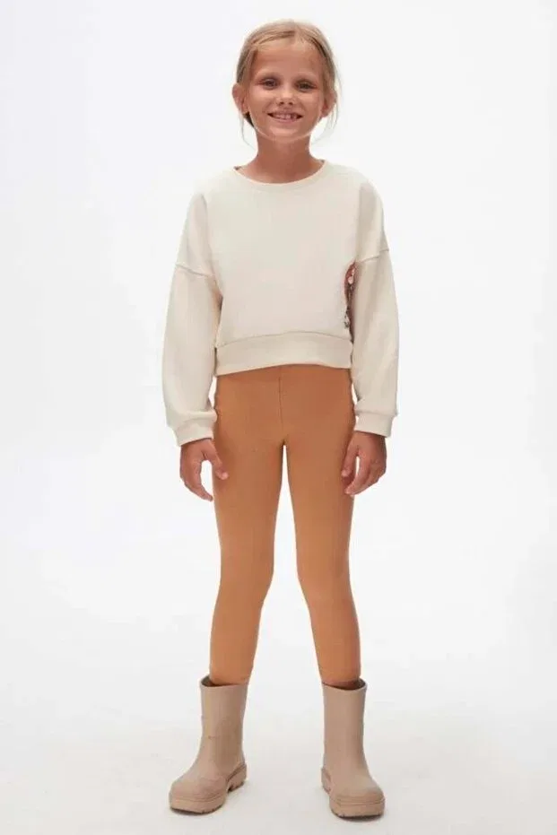 Детские леггинсы для девочек однотонные Nk Kids, Camel