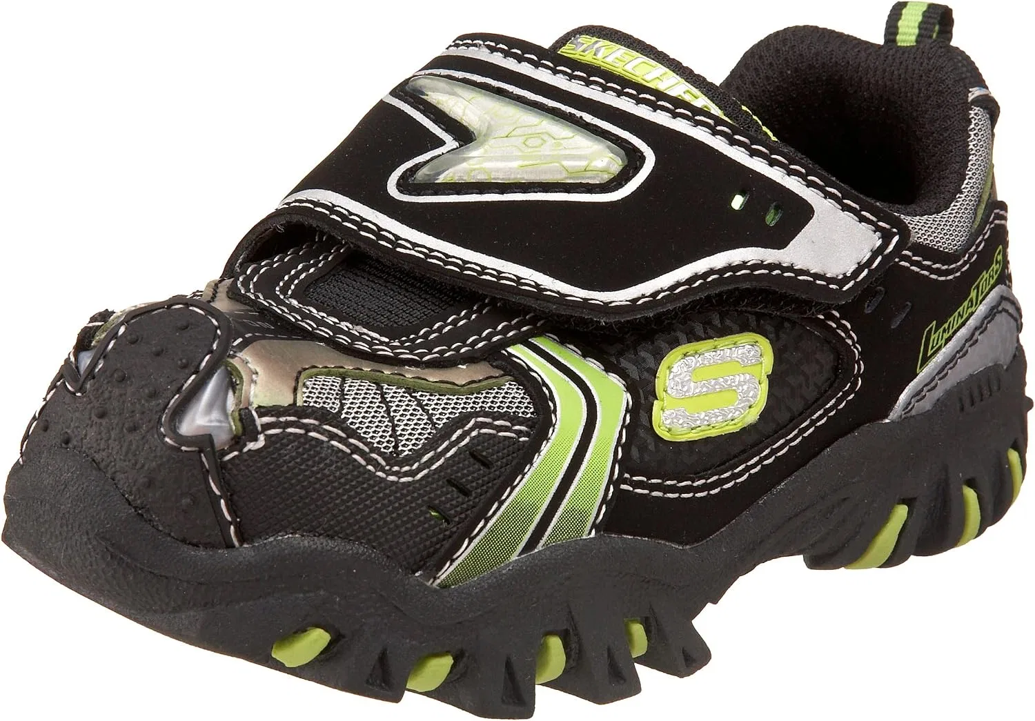 Детские кроссовки для мальчиков с принтом Spaceship Skechers, Black/Lime