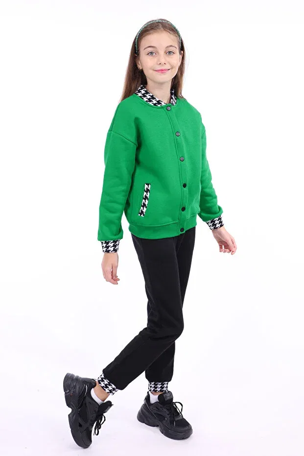 Детский спортивный костюм для девочек с принтом College Toontoy, Grass Green