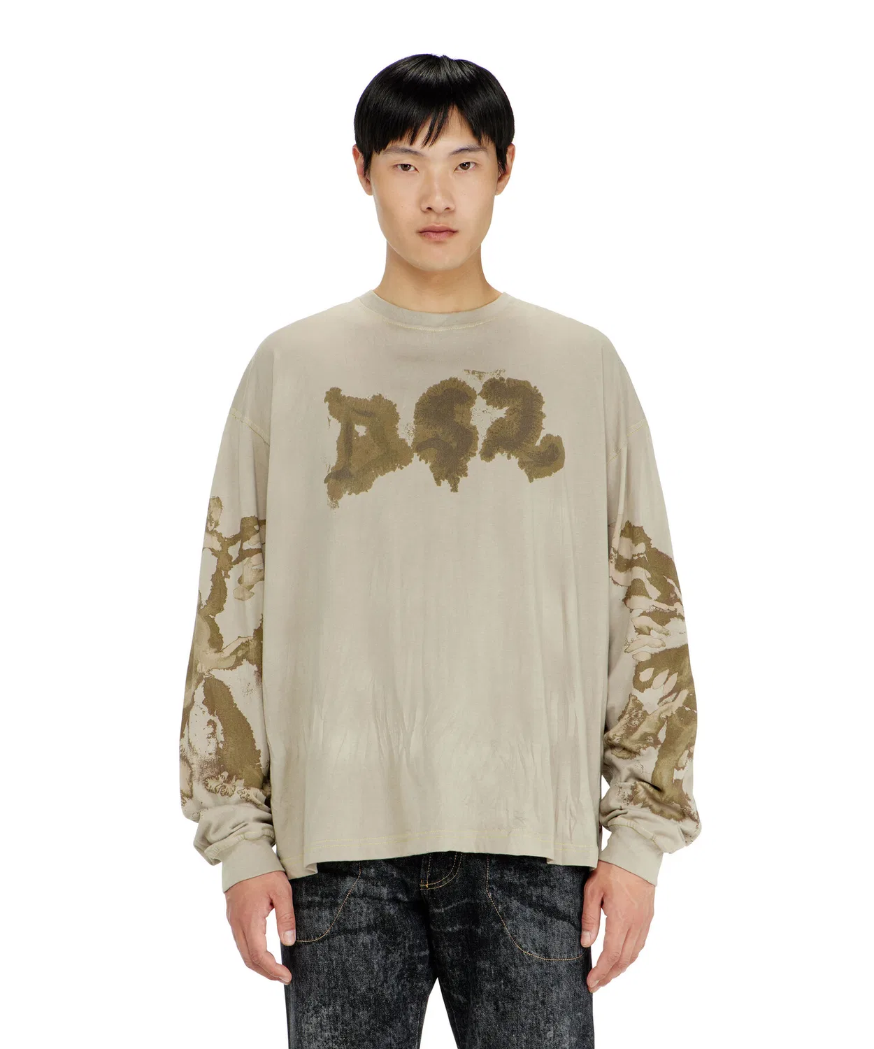 Мужская футболка с длинным рукавомT-BOXT-LS-AA4 DIESEL, Beige