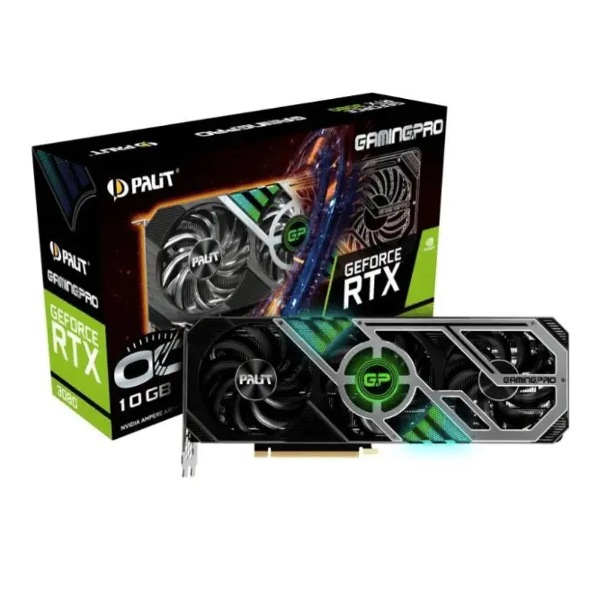

Видеокарта Palit GeForce RTX 3080 GAMING PRO OC (LHR) 10GB NED3080S19IA-132AA LHR