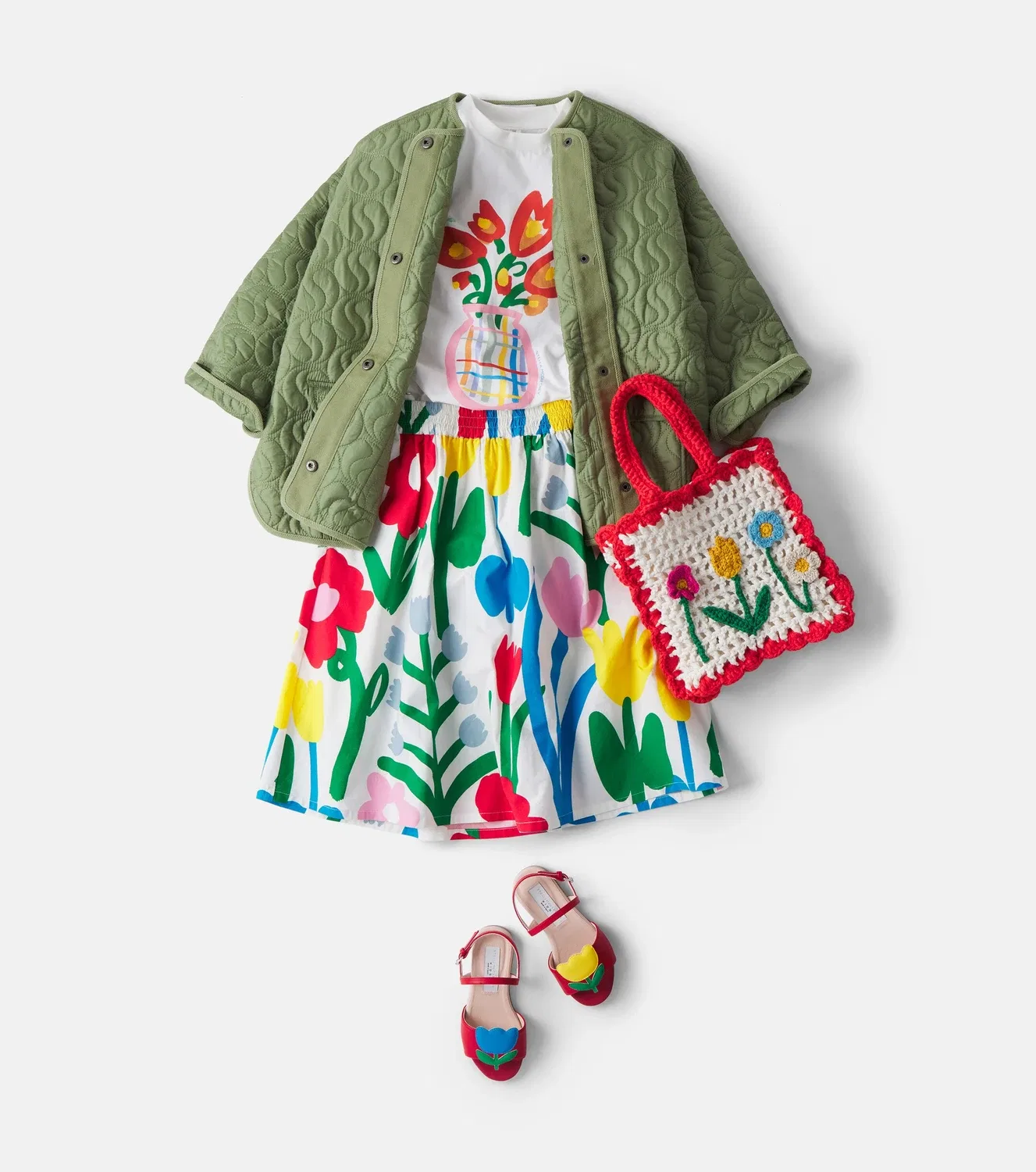 Легкая куртка стеганая Stella Mccartney Kids, зеленый — фото 2