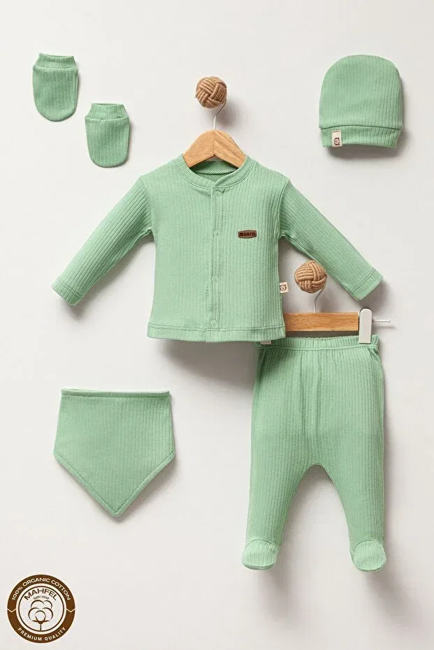 Детский комплект одежды для новорожденных хлопковый Mint freshness water green Mahfel, Green — фото 4