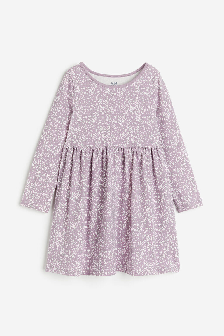 

Хлопковое платье с рисунком H&M, фиолетовый