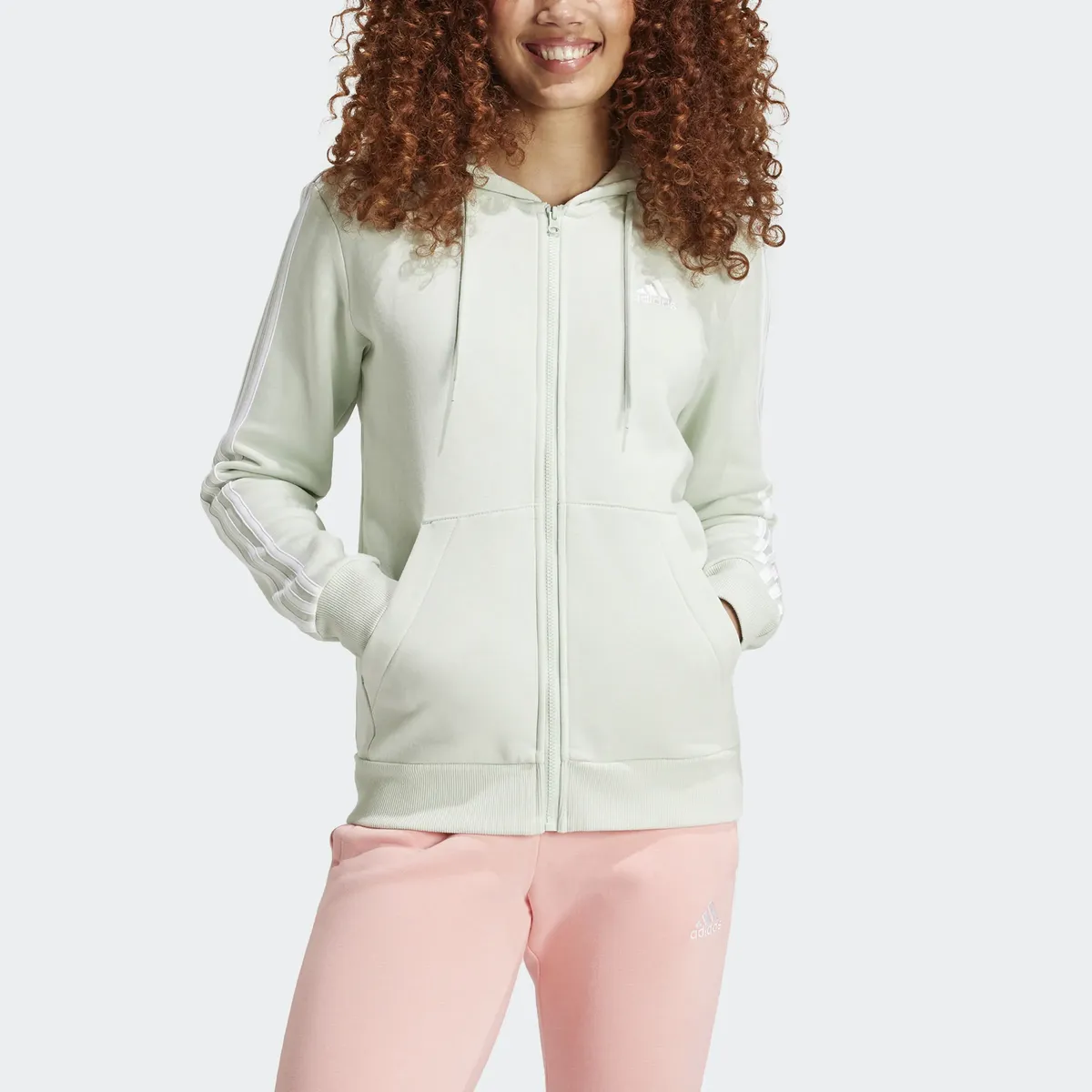 

Толстовка Adidas Sportswear с капюшоном "W 3S FL FZ HD", зеленый