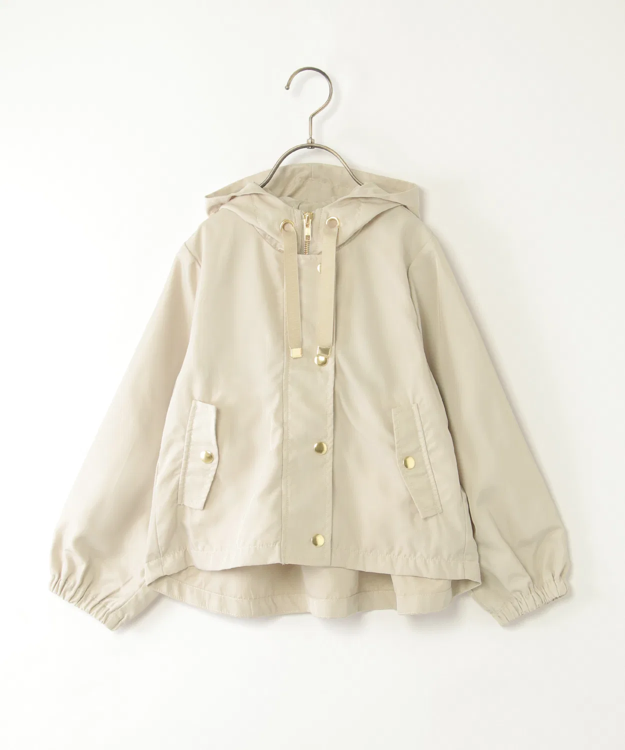 Детская куртка-парка из сатина с флером, модель Satin Flare, ikka, Off White