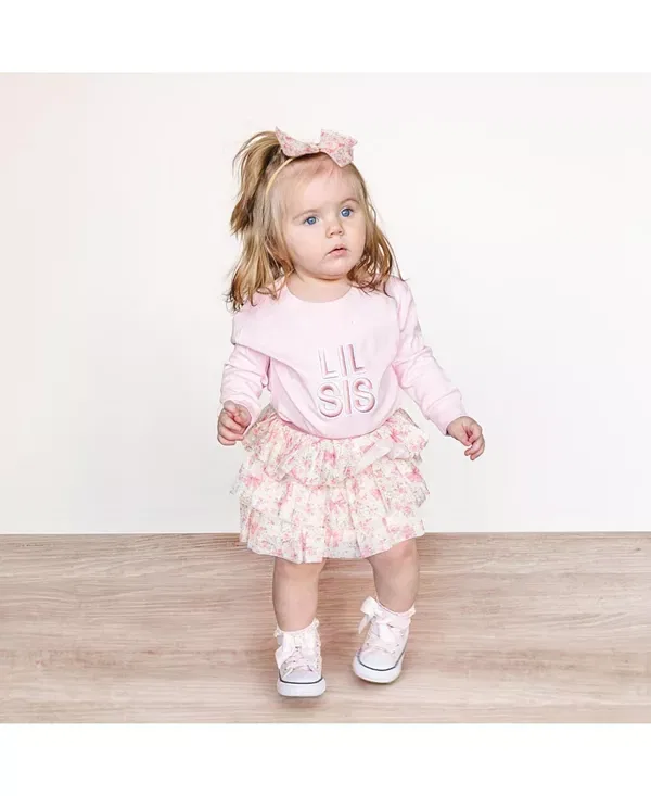 Детский боди-комбинезон с длинным рукавом с вышивкой Sweet Wink, Ballet Pink — фото 2